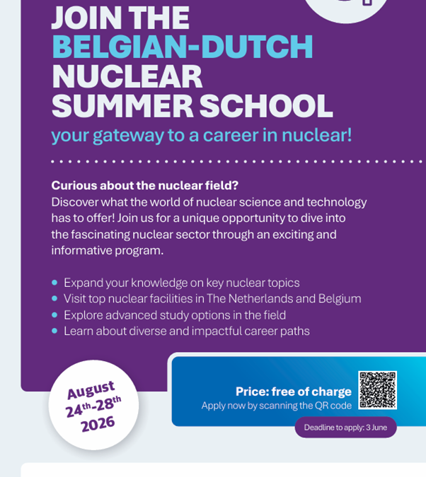 Tweede editie BeNe Nuclear Summer School aangekondigd